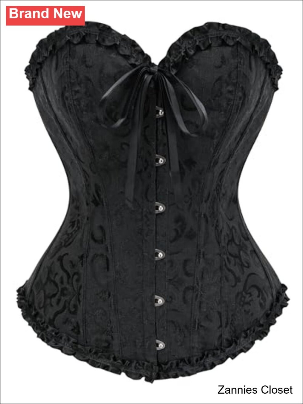 ✨ SZIVYSHI 14-Bone Overbust Corset Top Lace Up Bustier Victorian
